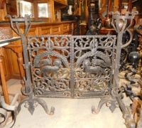 14A-RARE! - ANDIRONS AND FOLDING SCREEN - CIRCA 1870....SEE 182 TO 187 