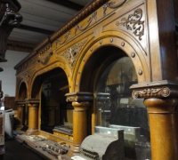 890 -sold -ANOTHER MATCHING ANTIQUE BAR IS AVAILABLE - #95 - 16 FT L X 9 FT H - NOT SET UP YET - STRIPPED