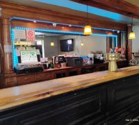 10G....C. 1880...16 Ft 6 " L x 8 ft 2 " h Antique Back Bar. And 25 ft L Antique Front Bar.....