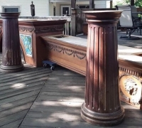 13M...25' Mahogany finished  back bar only; features 3'h x 9'w x 32