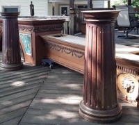 13M...AVAILABLE....25' Mahogany finished  back bar only; features 3'h x 9'w x 32