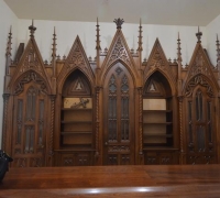 21D..sold..THE FINEST CARVED ANTIQUE GOTHIC FRONT & BACK BAR...SEE 1318 TO 1321