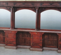 20D...ANTIQUE MAHOGANY BACK BAR WITH MARBLE TOP...C. 1880, MINT CONDITION...15' 10 X 8' 7...SEE 1304 TO 1306