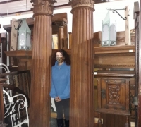 22AAAAA...GREAT 9 FT H X 22 W ANTIQUE BACK BAR COLUMNS C .1870. CAN GO ON EACH END OF ANY ANTIQUE BACK BAR