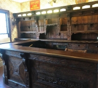 28...sold....RARE AUTHENTIC ANTIQUE 13 FT 7 IN L BLACK FOREST BACK BAR, 8 FT D X 10 FT L FRONT BAR....FROM TIME SQUARE, NYC. C. 1870...ALL ORIGINAL.....SEE 951 TO 958