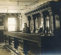 4B...sold...GREAT 16 FT LONG X 8 FT HIGH BACK BAR AND 36 FT FRONT BAR...C. 1880
