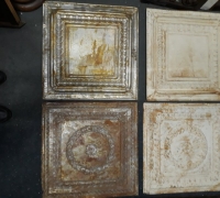 79B...ANTIQUE TIN BARROOM CEILING PANELS, FRONT & REAR LOOK GREAT. C. 1870