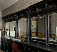 11AA....C. 1880 17 FT LONG X 9 FT 6 IN H ANTIQUE FRONT &amp; BACK BAR...ALL ORIGINAL