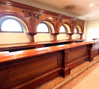 20R..sold..GREAT MAHOGANY BRUNSWICK BAR 23 FEET WIDE 10 FET HIGH SEE 1009 T 1014