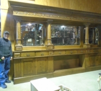 1237-SOLD... ANTIQUE CARVED BACKBAR - 15 FT LONG X 8 FT 2\'\' H (CAN RAISE HEIGHT) - see # 348 TO #370