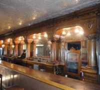 05-.sold...36 FEET LONG!!!!! - THE LONGEST AND FINEST CARVED ANTIQUE BRUNSWICK BACK BAR IN THE USA!!! -Rare 1 of a kind with 6 columns!!! See # 521 to 548 &amp; 509a to #548 - 36 FT. L !! X 10 FT H