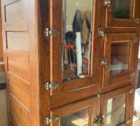22D....X LARGE OAK ICE BOX 48 W X 80 H X 29 D MINNT COND. C. 1880