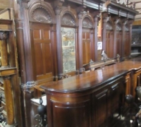 6068-Great Walnut Back Bar - 16\' long now - c.1870 - Can separate in the center to become up to 30\' long x 11\' h - 2 FRONT BARS each 16ft.- Can become up to 32 ft. w - Lg carved shells and finials- see # 828b to #834 - # 856 to # 879