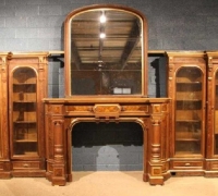 46C..THIS 20 FT L BOOKCASE CAN BECOME A 20 FT. L BACK BAR TOP PER #46B..(mirror can be removed & mantel raised)