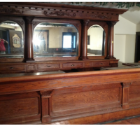 13B ..sold... ANTIQUE BACK AND FRONT BAR - 14 FT. LONG - SEE #702 - #703