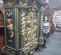 1G...C. 1856 - 1 OF THE  FINEST  CARVED  ANTIQUE CABINETS IN THE  WORLD ! ...SEE PHOTOS  1910 TO 1917