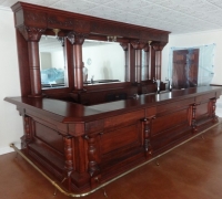 33 -HOLD - great-carved-15-ft-antique-back-and-front-bar- REFINISHED