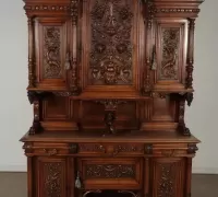 16A....WALNUT SIDEBOARD...97" H X 67" W X 22" D....C. 1890