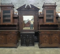 14E..ANTIQUE WALNUT BACK BAR OR FRONT & BACK BAR 17' TO 25' LONG