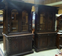 01D - BEFORE -  SOLD -   AVAILABLE  - 10 MORE  SIMILAR PAIRS OF  ANTIQUE    CABINETS    ALTERED INTO  A  BACK  AND  FRONT  BAR   -  ALL C. 1880