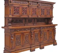 2BB..GREAT ANTIQUE 10 FT EXTRA LONG CARVED BAR/SIDEBOARD...C. 1880 .