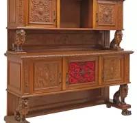 2W...C. 1890...Walnut... 76"h, 79"w, 22"d