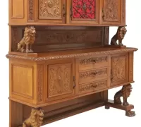 2X,,,C. 1890...Walnut... 75 5/8"h, 78.75"w, 22"d 