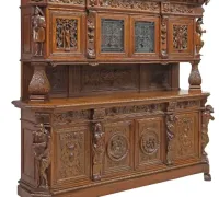 1FFF - GREAT ANTIQUE CARVED BACK BAR AND OPTIONAL FRONT BAR - 102 W X 91 H - C. 1880