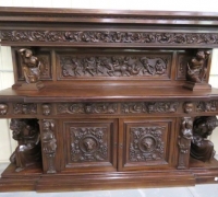 845 - sold -GREAT   MASSIVE  CARVED  WALNUT   BAR -  SIDEBOARD -          77