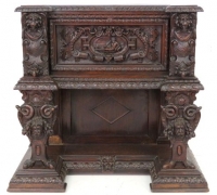 851- GREAT CARVED  WALNUT  BAR    -          46