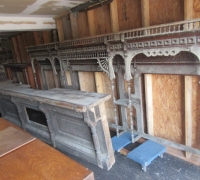 1269-sold 13 ft. long weathered - circa 1870- antique back and front bar