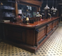 1429A -sold..15FT ANTIQUE BACK AND FRONT BAR - filmed for QUANTICO 2 - TV SHOW