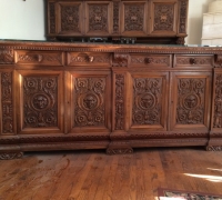 754 -sold -GREAT CARVED BACK BAR - TOP BECOMES BACK BAR AND BOTTOM BECOMES THE FRONT BAR - WALNUT - 99\'\' W X 90\'\' H OR # 761 (BACK BAR ONLY)