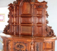 2F...ALEXANDER ROUX BLACK OAK FRENCH RENAISSANCE REVIVAL CABINET..C.1870...125" H