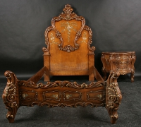 114-antique-carved-bed-with-end-table