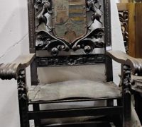 7B-1-OF-THE-FINEST-ANTIQUE-GOTHIC-CHAIRS-IN-THE-WORLD-C-ABOUT-1780-LEATHER-BACKS-60-IN-H