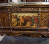 08-RARE C. 1500 GIOTTA DOWRY CHEST...46 W X 27 H X 20 D...SEE 27 TO 32