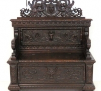 138- sold - Carved walnut   bench      