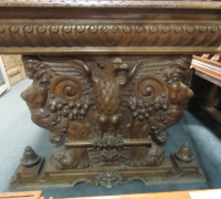 09- GREAT CARVED EAGLE TABLE - DESK WITH 2 DRAWERS - 75
