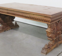 08- GREAT CARVED EAGLE TABLE - DESK WITH 2 DRAWERS - 75