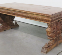 08- GREAT CARVED EAGLE TABLE - DESK WITH 2 DRAWERS - 75'' L X 36'' D -SEE #249 TO #261