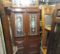 16D....c.1880 . 3 pc set. 46 w x 84 h + 16 h transom....