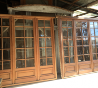 17G...2 SETS BEVELED GLASS DOORS 96" H