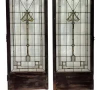 18B-Pair-oF-Stained-Glass-Doors-97"-H-x-38 1/2" -L