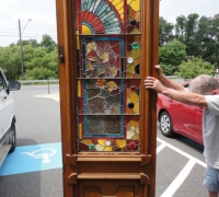 243 -  sold -great-pair-of-antique-stained-glass-doors-walnut-circa-1875-cincinnati-ohio-mint-condit