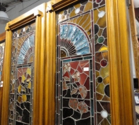244 -sold -great-pair-of-antique-stained-glass-doors-walnut-circa-1875-cincinnati-ohio-mint-condit