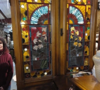 245 -  sold -great-pair-of-antique-stained-glass-doors-walnut-circa-1875-cincinnati-ohio-mint-condit