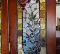 374 -  sold -great-pair-of-antique-stained-glass-cherry-doors-60-w-x-96-h
