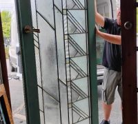 4B-Great-Antique-PAIR-of-Art-Deco-Beveled-Glass-Doors-36-wide-each-X-94-in-H