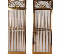 7D-The Finest Pair of Antique Brass Vault Doors..C. 1890 ch. 32 wide each x 94 h.